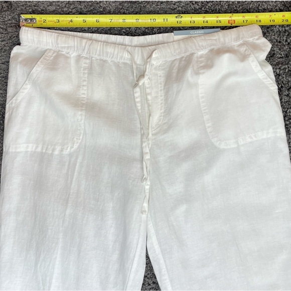 Liz Claiborne white Linen & cotton mid rise straight leg classic pants women’s L - Picture 11 of 17